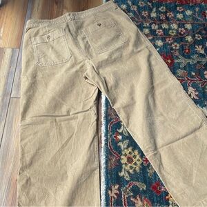 GAP Womens Beige Courderoy Front Pocket High-Rise Wide Leg Crop Pants Size 16